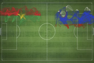 Burkina Faso vs Slovenia Soccer Match, national colors, national flags, soccer field, football