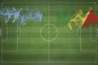 Micronesia vs Congo Soccer Match, national colors, national flags, soccer field, football game,