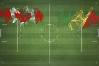Canada vs Congo Soccer Match, national colors, national flags, soccer field, football game,