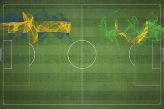 Sweden vs Mauritania Soccer Match, national colors, national flags, soccer field, football game,