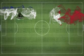 Lesotho vs Bahrain Soccer Match, national colors, national flags, soccer field, football game,