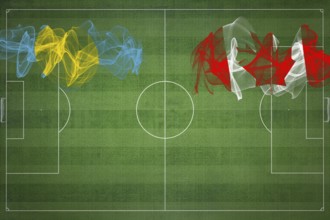 Palau vs Canada Soccer Match, national colors, national flags, soccer field, football game,