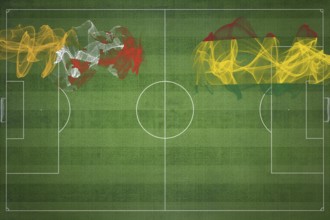 Bhutan vs Bolivia Soccer Match, national colors, national flags, soccer field, football game,