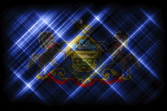 Pennsylvania state flag, Pennsylvania flag background modern flag