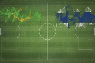 Mauritania vs Finland Soccer Match, national colors, national flags, soccer field, football game,