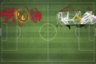 Kyrgyzstan vs Egypt Soccer Match, national colors, national flags, soccer field, football game,