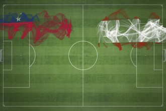 Samoa vs Austria Soccer Match, national colors, national flags, soccer field, football game,