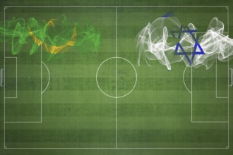 Mauritania vs Israel Soccer Match, national colors, national flags, soccer field, football game,