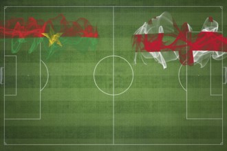 Burkina Faso vs Georgia Soccer Match, national colors, national flags, soccer field, football game,