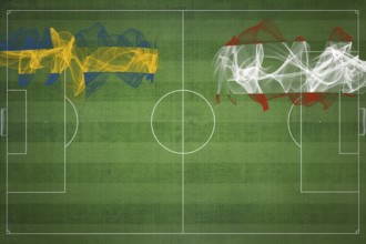 Sweden vs Austria Soccer Match, national colors, national flags, soccer field, football game,