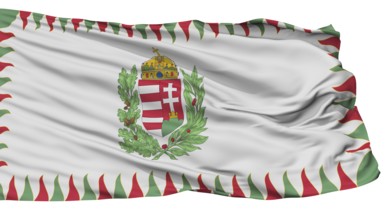 Hungary War Flag, Isolated On White Background