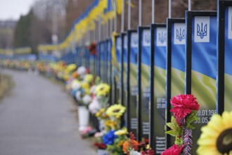 Memorial plaques to the soldiers killed, Hajssyn, Vinnytsia oblast, Ukraine, Europe