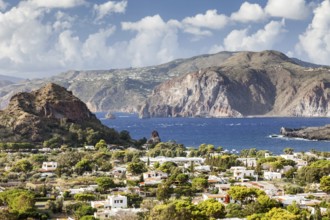 A picture of the active volcanic islands on Lipari Italy