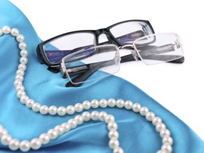 Pair of modern stylish eyeglasses over the white background