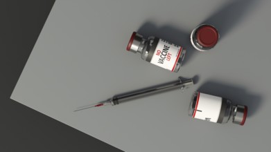 No corona vaccine left in hospital. 3D illustration