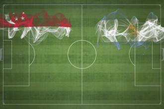 Singapore vs Argentina Soccer Match, national colors, national flags, soccer field, football game,