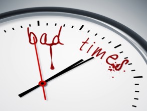 A nice clock with bad times and blood