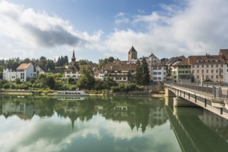 View of the village of Kaiserstuhl, Hochrhein, Rhine, Canton Aargau, Switzerland, Europe