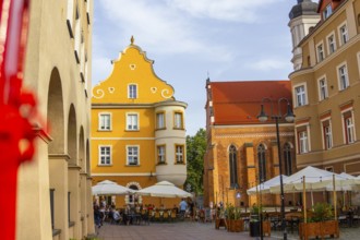 Street view of The Historic Complex of the Opole Market Square, Opole, Poland, Europe