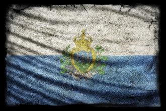San Marino Flag, Grunge Texture Background