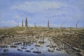 The part of Hamburg to be demolished due to the construction of the free harbour, Butenkajen,