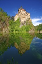 Kriebstein Castle, hilltop castle or Spornburg from the late Middle Ages on the River Zschopau,
