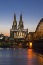 Rhine, Cologne Cathedral, Hohenzollern Bridge, Cologne, North Rhine-Westphalia, Germany
