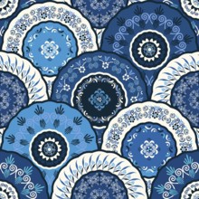 Vector floral decorative art design, seamless pattern for fabric print