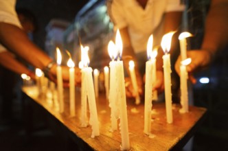 Students candle light protest over Pahalgam terror attack on in Guwahati, Assam, India on April 24,