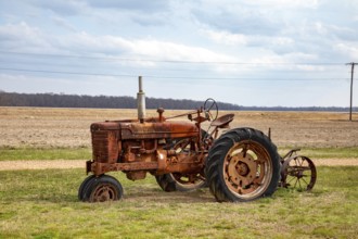 Greenwood, Mississippi - An old tractor in the Mississippi delta at the Tallahatchie Flats & Tavern