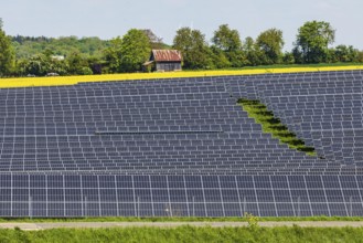 Agricultural land is used as a solar field. Nellingen in the Swabian Alb. Nellingen,