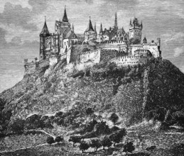 Hohenzollern Castle in Bisingen, ancestral seat of the House of Hohenzollern, high nobility, castle