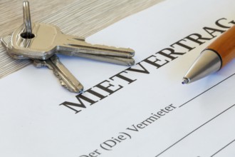 Close-up of a symbolic rental agreement