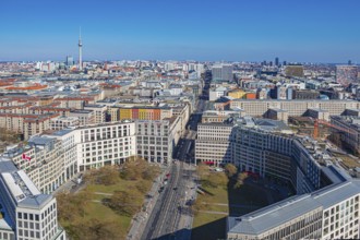 Berlin from above, the view from Panoramapunkt Berlin on Potsdamer Platz towards Leipziger Straße,