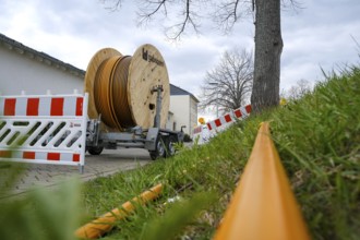 Rheinbach, North Rhine-Westphalia, Germany - Internet broadband expansion, construction site for