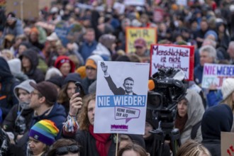 Germany, Berlin, 3 February 2024, Protest against the rise of right-wing extremism, called by the