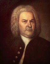 Johann Sebastian Bach, 1685, 1750, German composer, digital edited according to a painting by Elias
