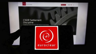Stuttgart, Germany, 01-06-2022: Person holding cellphone with logo of Belgian financial company