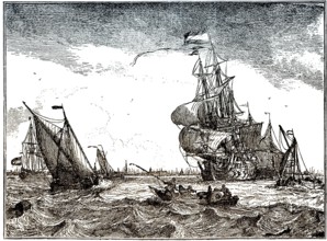 Dutch Piracy ship, 17th century, Europe, Holländisches Kaperschiff im 17. Jahrhundert