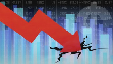 Symbolic image on the subject of the stock market crash