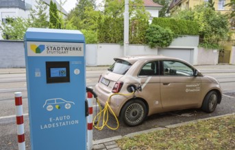 E-car charging station Stadtwerke Stuttgart, Baden-Württemberg, Germany
