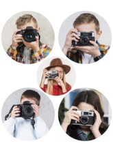 People collage design graphers