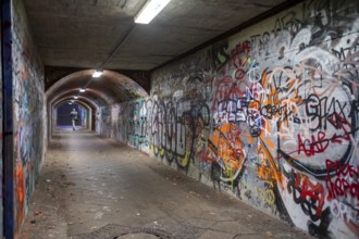 Germany, Berlin, 08. 01. 2020, tunnel tram station Waidmannslust, graffiti