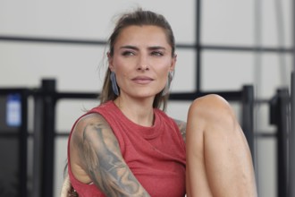Alexander Zverev girlfriend Sophia Thomalla watching practise match, Australian Open 2025,
