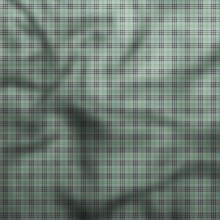 Green checkered fabric background creating soft and elegant texture, ideal for fashion, design, and