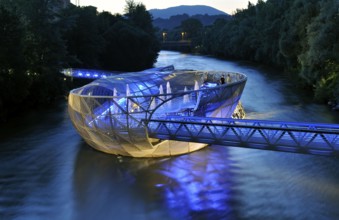 Mur Island, Graz, Styria, Graz Mur Island, amphitheatre, Mur, architect Vito Acconci, Austria