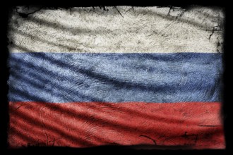 Russia Flag, Grunge Texture Background