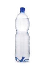 Single blue bottle isolated