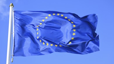 Close-up of the national flag of the European Union