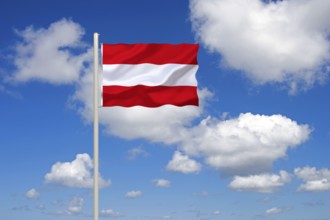 The flag of Austria, Austria, EU, Europe, capital is Vienna, Studio